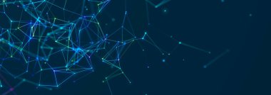 Soyut dijital bağlantı noktaları. Teknoloji geçmişi. Ağ bağlantısı yapısı. Pleksus etkisi. 3d