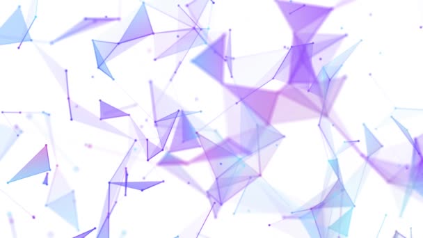 Абстрактное Цветное Многоугольное Пространство Точками Движениями Линий Технология Данных Научная — стоковое видео