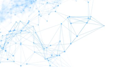 Soyut dijital iletişim noktaları. Teknolojik geçmiş. Ağ bağlantısı yapısı. Renkli pleksus etkisi. 3B görüntüleme