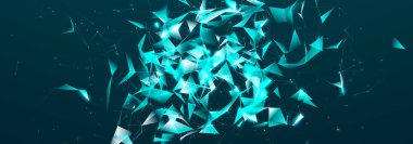 Noktalı ve çizgili çokgen arkaplan. Ağ bağlantısı yapısı. Bilim ve teknoloji. 3d oluşturma