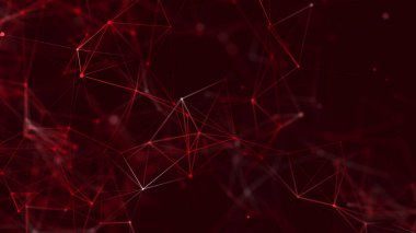 Soyut dijital bağlantı noktaları. Teknoloji geçmişi. Ağ bağlantısı yapısı. Pleksus etkisi. 3d