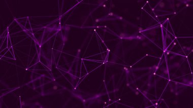 Soyut dijital bağlantı noktaları. Teknoloji geçmişi. Ağ bağlantısı yapısı. Pleksus etkisi. 3d