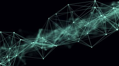 Noktalı ve çizgili çokgen arkaplan. Ağ bağlantısı yapısı. Bilim ve teknoloji. 3d oluşturma