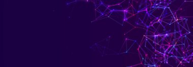 Soyut dijital bağlantı noktaları. Teknoloji geçmişi. Ağ bağlantısı yapısı. Pleksus etkisi. 3d