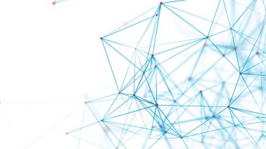 Soyut dijital bağlantı noktaları. Teknoloji geçmişi. Ağ bağlantısı yapısı. Pleksus etkisi. 3d