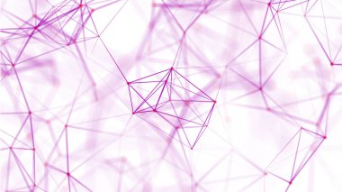 Birbirine bağlı çizgi ve noktaların yapısı. Karanlık bir arkaplanda çokgen elementler var. Bilim ve teknoloji. 3d oluşturma