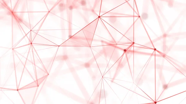 Polygonale Witte Achtergrond Met Stippen Lijnen Netwerkverbindingsstructuur Wetenschap Technologie Rendering — Stockfoto
