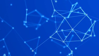 Soyut dijital bağlantı noktaları. Teknoloji geçmişi. Ağ bağlantısı yapısı. Pleksus etkisi. 3d