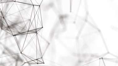 Soyut dijital bağlantı noktaları. Teknoloji geçmişi. Ağ bağlantısı yapısı. Pleksus etkisi. 3d