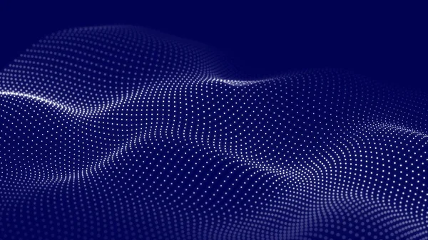 Великий Потік Даних Цифрова Хвиля Багатьма Точками Технологічний Науковий Банер — стокове фото