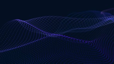 Noktalı ve çizgili çokgen arkaplan. Ağ bağlantısı yapısı. Bilim ve teknoloji. 3d oluşturma