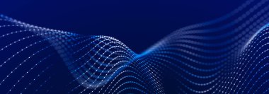 Bilim kurgu geçmişi. Birçok parçacığın olduğu dijital dalga. Festival sunumu için şablon. 3d