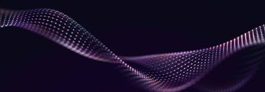 Noktalı ve çizgili soyut alan. Ağ yapısı. Tasarımın için arka plan konsepti. 3d