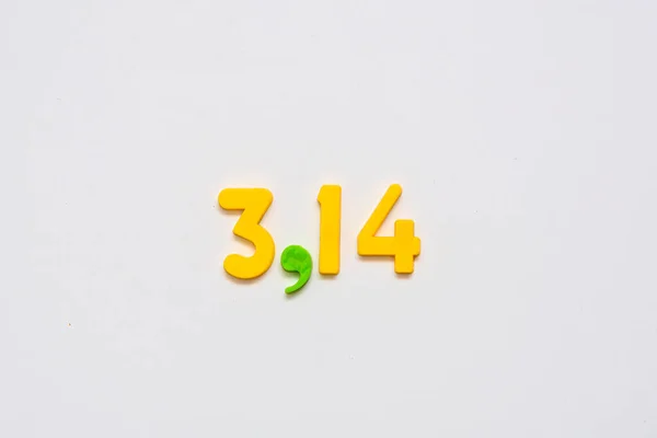 Number Laid Out Childrens Numbers White Board — Stock Photo, Image