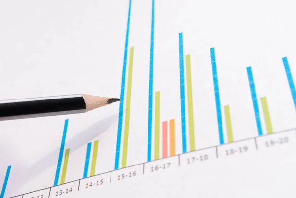 Şirketin finansal durumunun mali tablosu. Finansal rapor kavramı. Kişi, diyagramda olası değişikliklere işaret ediyor..