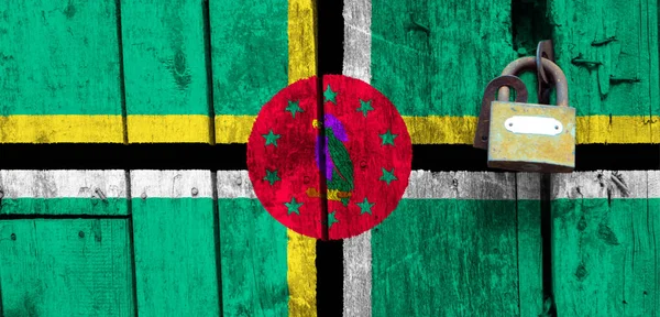 Dominica Flaggan Konsistens Mall Coronavirus Pandemi Länder Kan Stängas Lås — Stockfoto