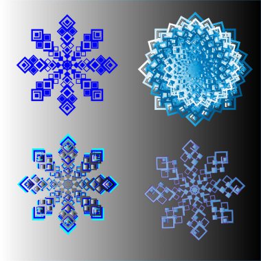 Kış için kar taneleri tasarımı. Noel tasarım vektörü. Yeni yıl. Kış kar taneleri. Vektör illüstrasyonu