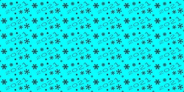 New Year\'s pattern. New Year\'s pattern. Group of snowflakes as numbers 2021.