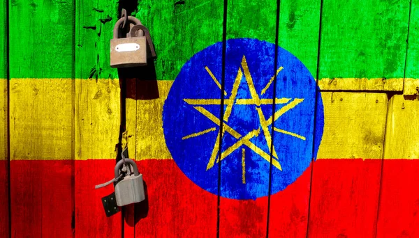 Bandeira Etiópia Tem Textura Modelo Pandemia Coronavírus Países Podem Ser — Fotografia de Stock