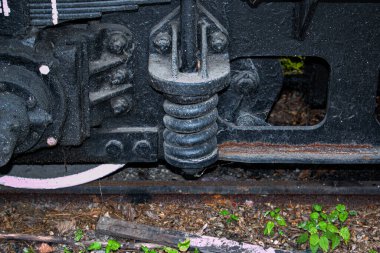 Demiryolu ekipmanları. SSCB zamanının çocuk demiryolu parkındaki at arabasının mekanizması..