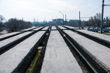 Otoyol inşaatı. İnşaat viyadük alanı.