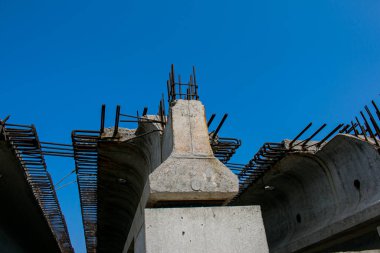 Otoyol inşaatı. İnşaat viyadük alanı.