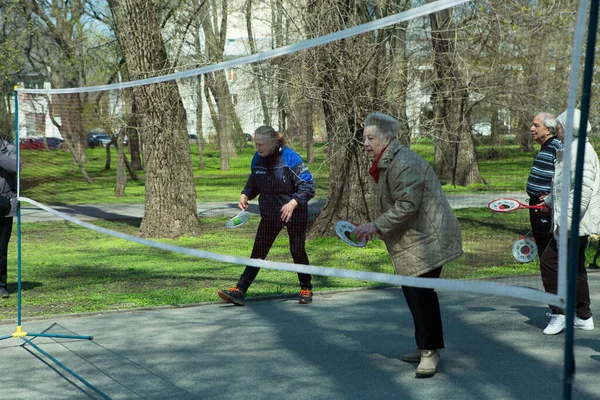 Dnepropetrovsk Ucrania 2021 Grupo Personas Mayores Que Hacen Gimnasia Para —  Fotos de Stock