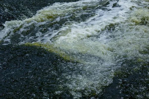 Textura Água Superfície Uma Pequena Cachoeira Estepe Ucraniana Close Cachoeira — Fotografia de Stock