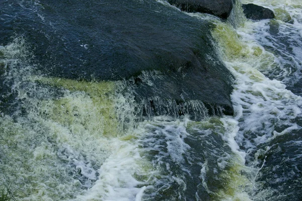 Textuur Van Water Het Oppervlak Van Een Kleine Waterval Oekraïense — Stockfoto