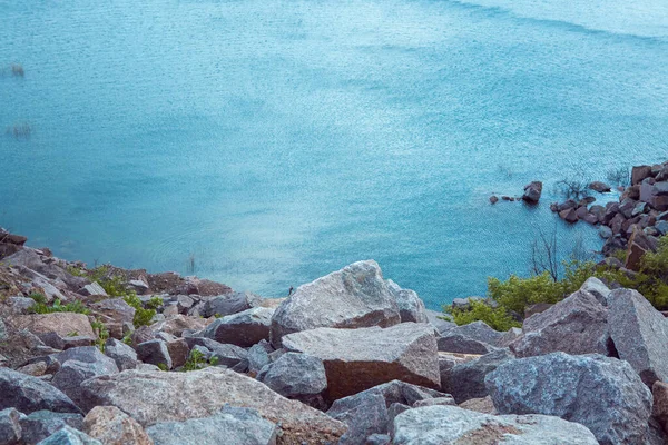 Bella Costa Del Fiume Kamenka Primavera Paesaggio Colorato Con Lago — Foto Stock