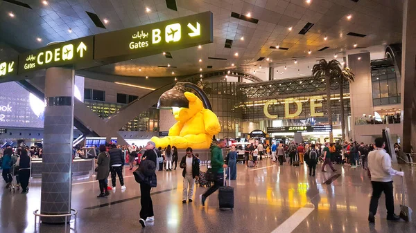 Доха Катар 2018 Вид Терминал Международного Аэропорта Хамад Открытый 2014 — стоковое фото