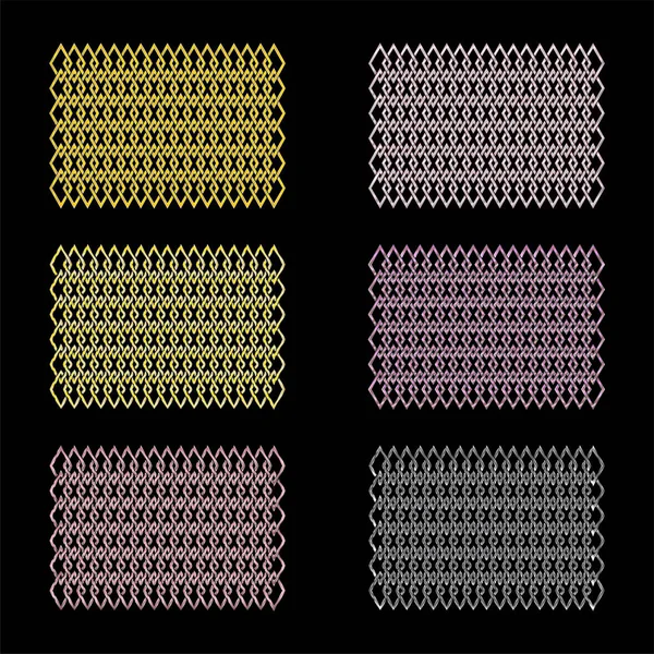 Serie Modelli Tessitura Metallica Tessitura Cerchi Rombi Piazze Sfondo Astratto — Foto Stock