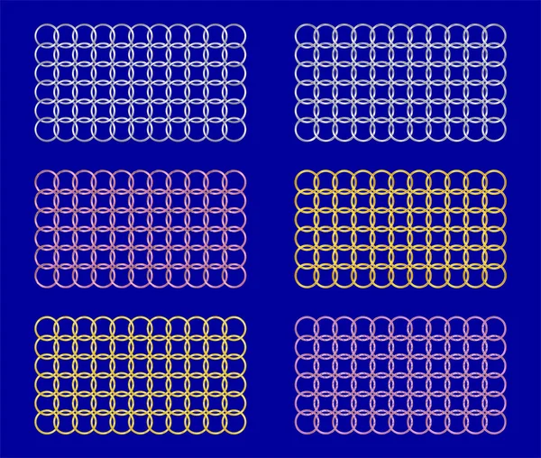 Serie Modelli Tessitura Metallica Tessitura Cerchi Rombi Piazze Sfondo Astratto — Foto Stock