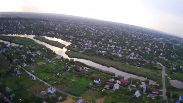 Sommar Flygbilder Tagna Med Drönare Ukrainsk Dacha Nära Dnepropetrovsk Enkätens — Stockvideo