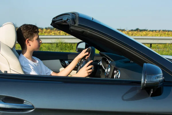 Dnepropetrovsk Ukraine 2021 Young Man Driving Mercedes Benz Car Luxury — Stock Photo, Image