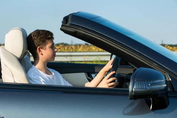 Dnepropetrovsk Ukraine 2021 Young Man Driving Mercedes Benz Car Luxury — Stock Photo, Image