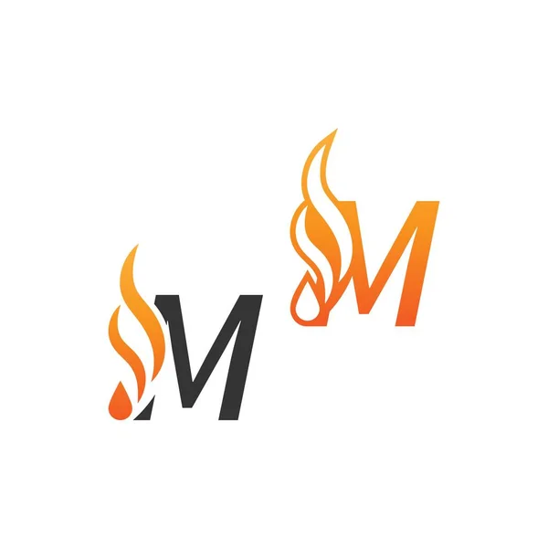 Betű Tűzhullám Logó Ikon Koncepció Design Sablon — Stock Vector