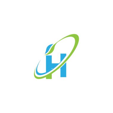 H harfi logo yaprağı ikon tasarım vektörü
