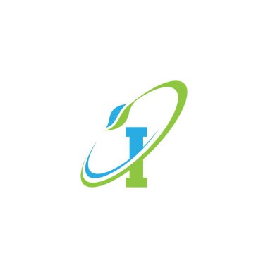 I harfi yaprak simgesi tasarım vektörü