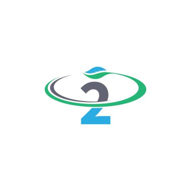 2 numaralı logo yaprağı ikon tasarım vektörü