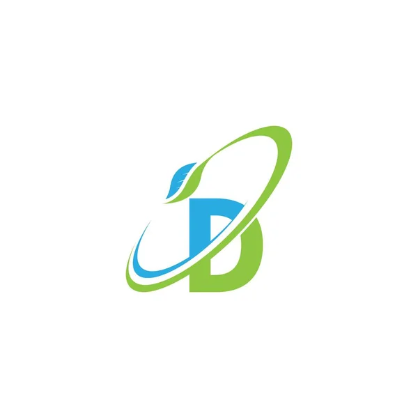 Bokstaven Logo Blad Ikon Design Koncept Vektor — Stock vektor