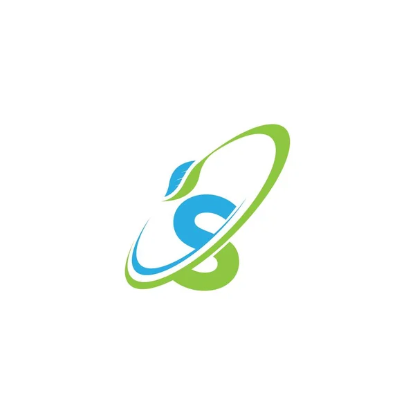Bokstaven Logo Blad Ikon Design Koncept Vektor — Stock vektor
