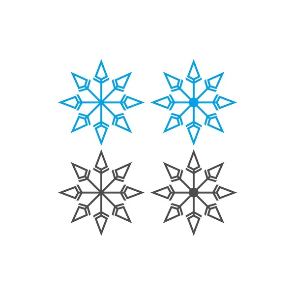 Adornos Navidad Forma Copos Nieve Icono Ilustración — Vector de stock