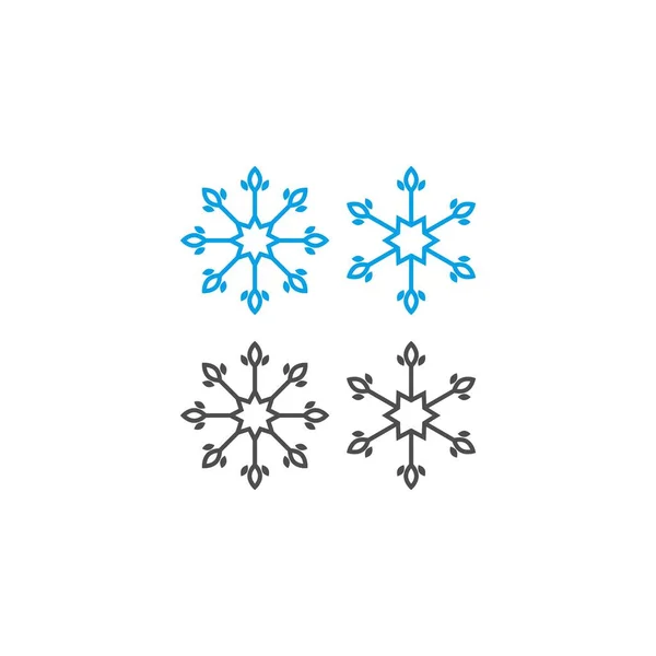 Adornos Navidad Forma Copos Nieve Icono Ilustración — Vector de stock