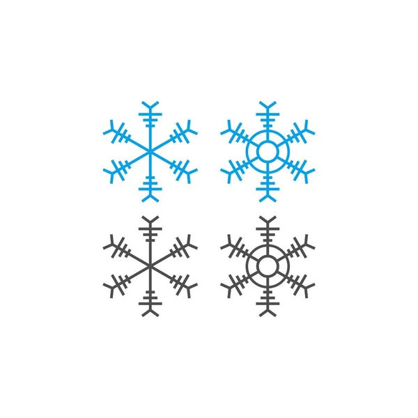 Adornos Navidad Forma Copos Nieve Icono Ilustración — Vector de stock