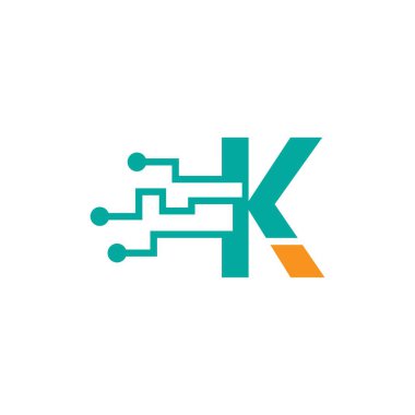K Devresi teknolojisi logo simgesi yaratıcı tasarım illüstrasyonu
