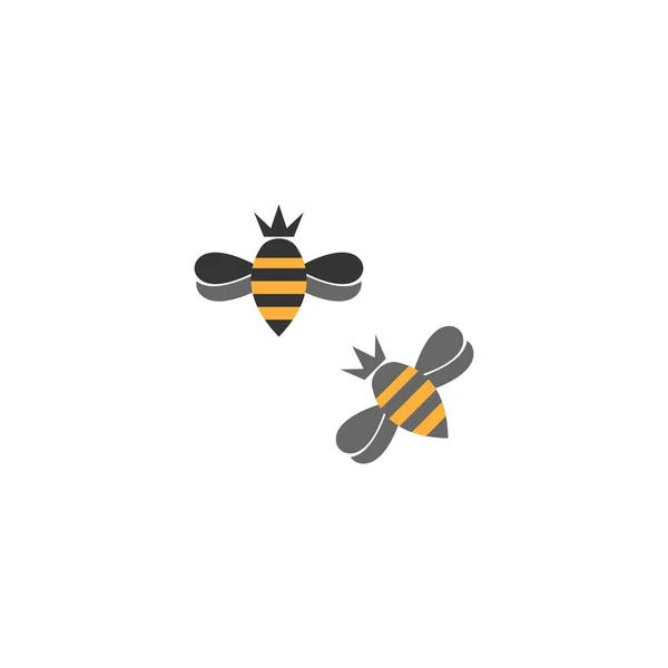 Bee Logotyp Ikon Kreativ Design Illustration — Stock vektor