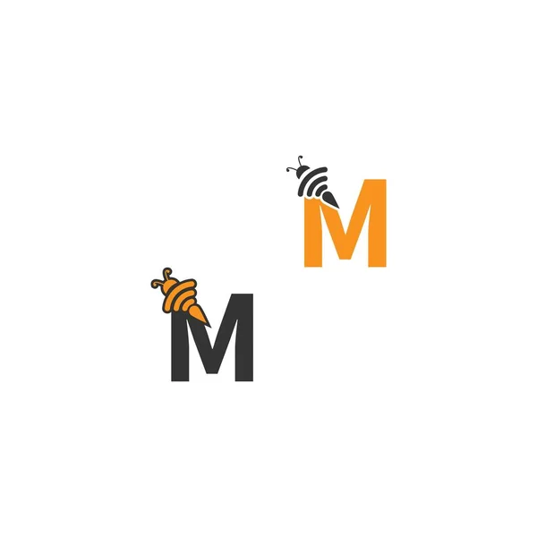 Písmeno Včelí Ikona Kreativní Design Logo Ilustrace — Stockový vektor