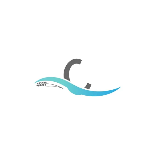 Icono Logotipo Letra Caer Ilustración Del Agua — Vector de stock