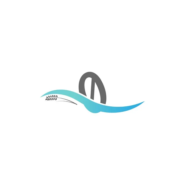 Icono Número Logotipo Caer Ilustración Del Agua — Vector de stock